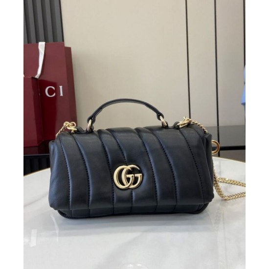 Fake Gucci GG Milano Mini Top Handle Bag Black Replica Fake Gucci GG Milano Mini Top Handle Bag Black Replica
