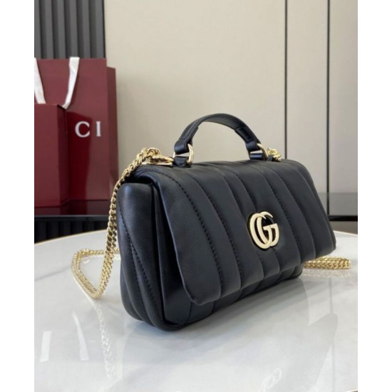 Fake Gucci GG Milano Mini Top Handle Bag Black Replica Fake Gucci GG Milano Mini Top Handle Bag Black Replica