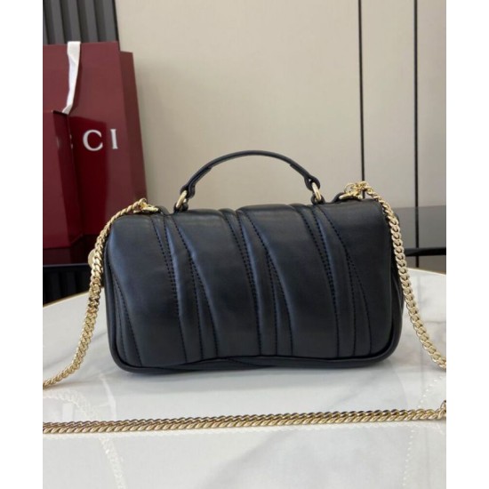 Fake Gucci GG Milano Mini Top Handle Bag Black Replica Fake Gucci GG Milano Mini Top Handle Bag Black Replica