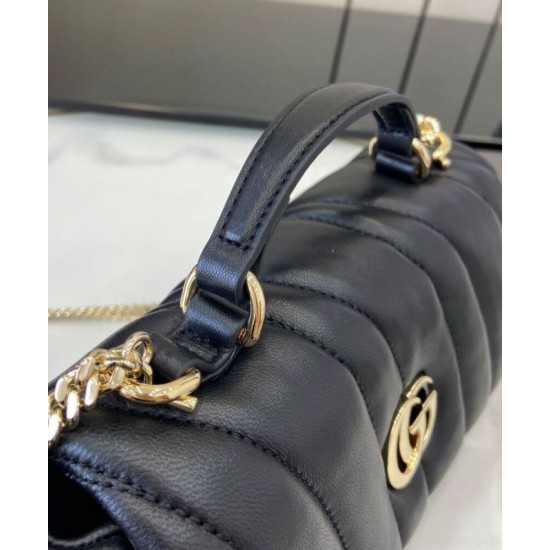 Fake Gucci GG Milano Mini Top Handle Bag Black Replica Fake Gucci GG Milano Mini Top Handle Bag Black Replica