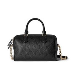 Replica Gucci GG Emblem Small Top Handle Bag 815255 Black