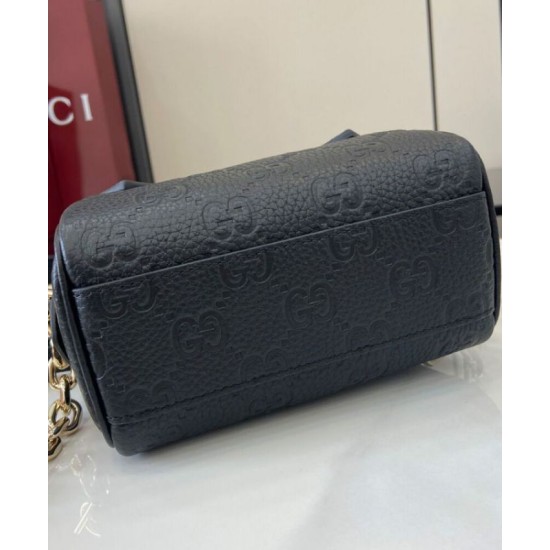 Replica Gucci GG Emblem Super Mini Top Handle Bag 815256 Black Replica Gucci GG Emblem Super Mini Top Handle Bag 815256 Black