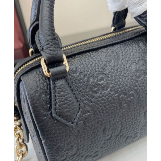 Replica Gucci GG Emblem Super Mini Top Handle Bag 815256 Black Replica Gucci GG Emblem Super Mini Top Handle Bag 815256 Black