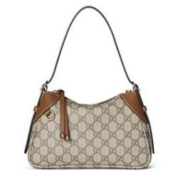 Fake Gucci GG Emblem Small Shoulder Bag 815218 Coffee Replica