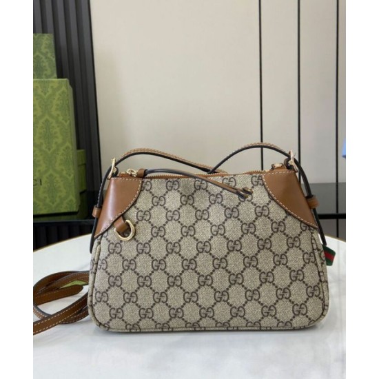 Replica Gucci GG Emblem Small Shoulder Bag 815218 Coffee Fake Gucci GG Emblem Small Shoulder Bag 815218 Coffee Replica
