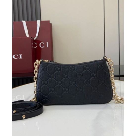 Replica Gucci GG Emblem Super Mini Bag 815278 Black
