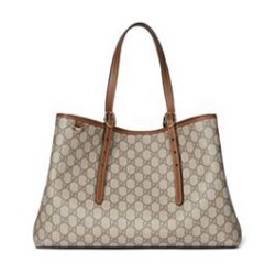 Fake Gucci GG Emblem Medium Tote Bag 815213 Coffee Replica