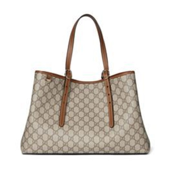 Fake Gucci GG Emblem Medium Tote Bag 815213 Coffee Replica Fake Gucci GG Emblem Medium Tote Bag 815213 Coffee Replica