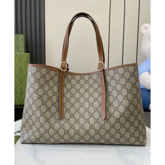 Fake Gucci GG Emblem Medium Tote Bag 815213 Coffee Replica Fake Gucci GG Emblem Medium Tote Bag 815213 Coffee Replica