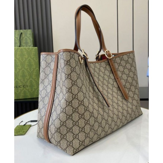 Fake Gucci GG Emblem Medium Tote Bag 815213 Coffee Replica Fake Gucci GG Emblem Medium Tote Bag 815213 Coffee Replica