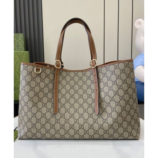 Fake Gucci GG Emblem Medium Tote Bag 815213 Coffee Replica Fake Gucci GG Emblem Medium Tote Bag 815213 Coffee Replica