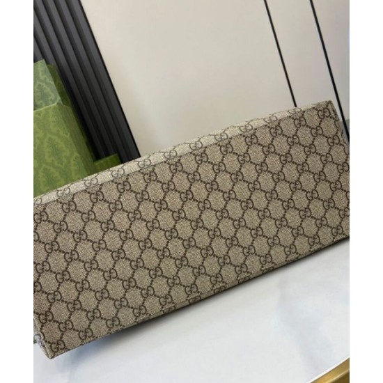Fake Gucci GG Emblem Medium Tote Bag 815213 Coffee Replica Fake Gucci GG Emblem Medium Tote Bag 815213 Coffee Replica