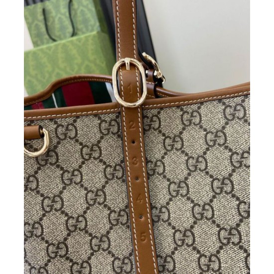 Fake Gucci GG Emblem Medium Tote Bag 815213 Coffee Replica Fake Gucci GG Emblem Medium Tote Bag 815213 Coffee Replica