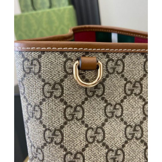 Fake Gucci GG Emblem Medium Tote Bag 815213 Coffee Replica Fake Gucci GG Emblem Medium Tote Bag 815213 Coffee Replica