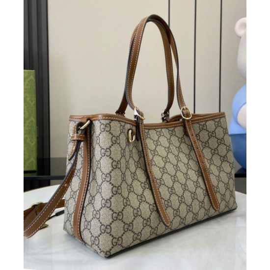 Fake Gucci GG Emblem Small Tote Bag 815214 Coffee Replica Replica Gucci GG Emblem Small Tote Bag 815214 Coffee