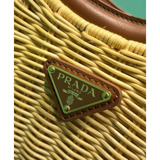 Replica Prada Wicker And Leather Prada Arque Bag 1BC202 Coffee Replica Prada Wicker And Leather Prada Arque Bag 1BC202 Coffee