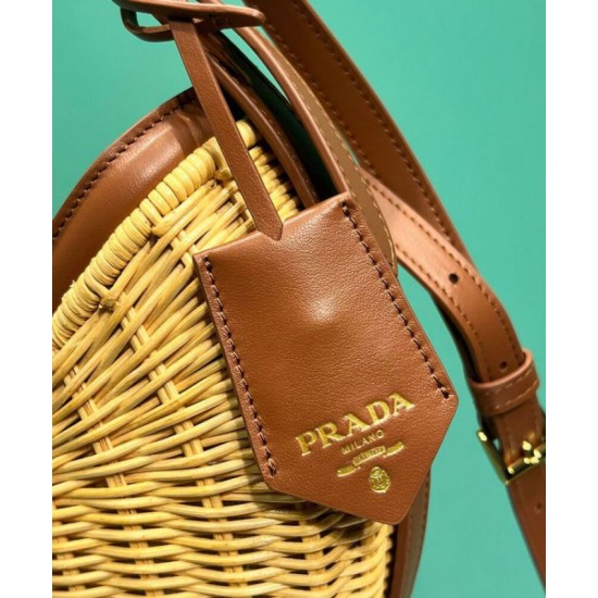 Replica Prada Wicker And Leather Prada Arque Bag 1BC202 Coffee Replica Prada Wicker And Leather Prada Arque Bag 1BC202 Coffee