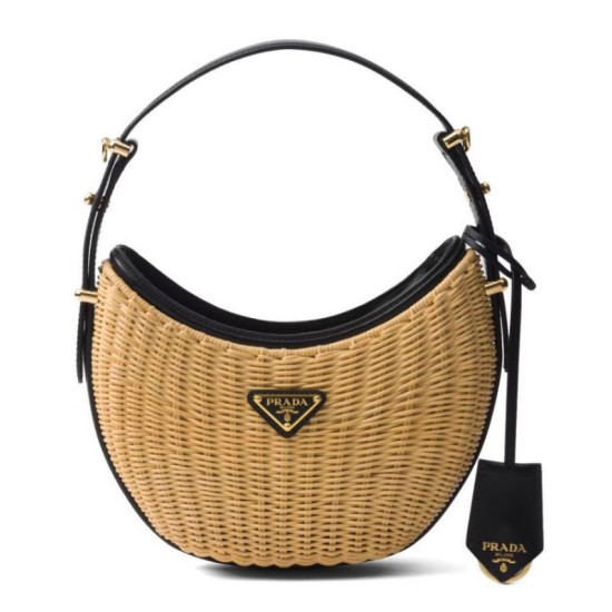 Replica Prada Wicker And Leather Prada Arque Bag 1BC202 Black Replica Prada Wicker And Leather Prada Arque Bag 1BC202 Black
