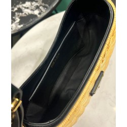 Replica Prada Wicker And Leather Prada Arque Bag 1BC202 Black Replica Prada Wicker And Leather Prada Arque Bag 1BC202 Black