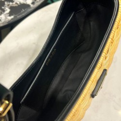 Replica Prada Wicker And Leather Prada Arque Bag 1BC202 Black