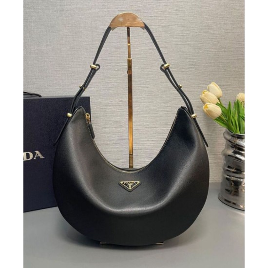 Replica Prada Large Shoulder Bag 1BC212 Black Replica Prada Large Shoulder Bag 1BC212 Black