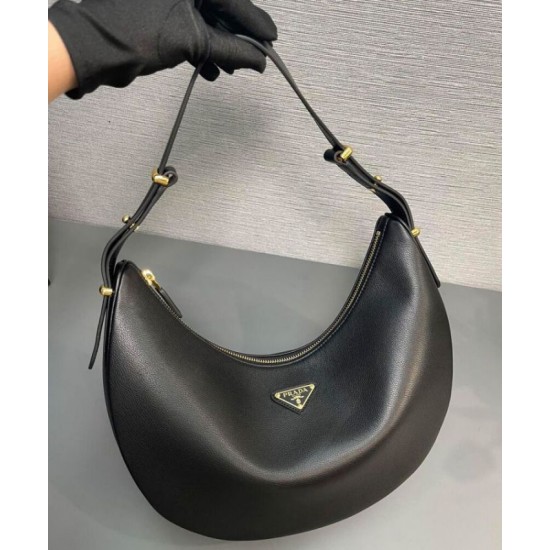 Replica Prada Large Shoulder Bag 1BC212 Black Replica Prada Large Shoulder Bag 1BC212 Black
