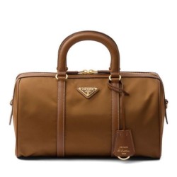 Fake Prada Fever-Edition recycled nylon and Safiano tote bag Coffee Replica