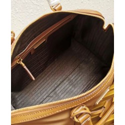 Replica Prada Fever-Edition recycled nylon and Safiano tote bag Coffee Fake Prada Fever-Edition recycled nylon and Safiano tote bag Coffee Replica