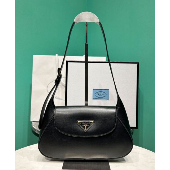 Replica Prada Small Shoulder Bag 1BD358 Black Replica Prada Small Shoulder Bag 1BD358 Black