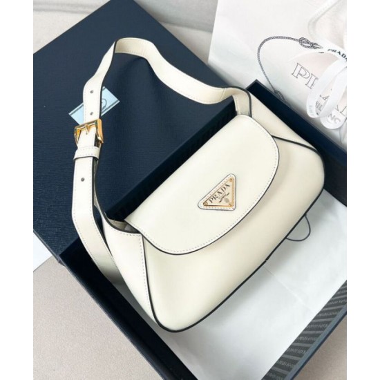Replica Prada Small Shoulder Bag 1BD358 Cream Fake Prada Small Shoulder Bag 1BD358 Cream Replica