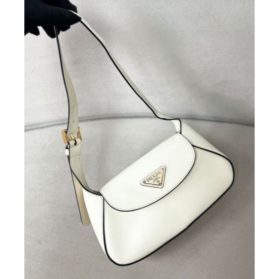 Replica Prada Small Shoulder Bag 1BD358 Cream Fake Prada Small Shoulder Bag 1BD358 Cream Replica
