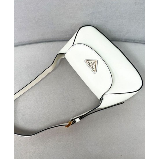 Replica Prada Small Shoulder Bag 1BD358 Cream Fake Prada Small Shoulder Bag 1BD358 Cream Replica