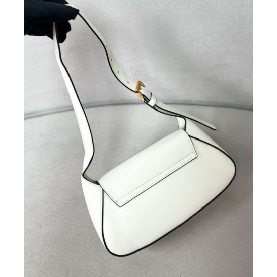 Replica Prada Small Shoulder Bag 1BD358 Cream Fake Prada Small Shoulder Bag 1BD358 Cream Replica