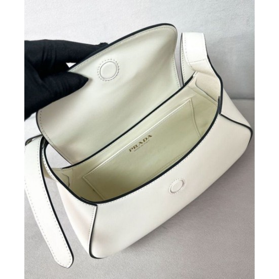 Replica Prada Small Shoulder Bag 1BD358 Cream Fake Prada Small Shoulder Bag 1BD358 Cream Replica