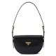 Replica Prada Arque Shoulder Bag With Flap 1BD365 Black Replica Prada Arque Shoulder Bag With Flap 1BD365 Black