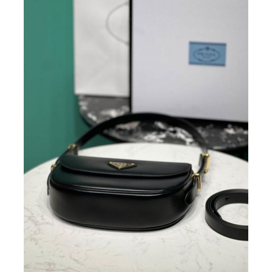 Replica Prada Arque Shoulder Bag With Flap 1BD365 Black Replica Prada Arque Shoulder Bag With Flap 1BD365 Black