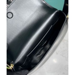 Replica Prada Arque Shoulder Bag With Flap 1BD365 Black Replica Prada Arque Shoulder Bag With Flap 1BD365 Black