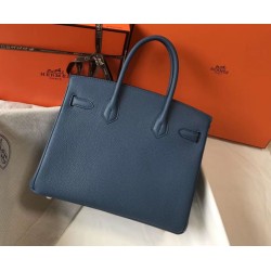 Fake Hermes Birkin 30cm Bag In Blue Agate Clemence Leather Replica Replica Hermes Birkin 30cm Bag In Blue Agate Clemence Leather