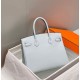 Fake Hermes Birkin 30cm Bag In Blue Brume Clemence Leather GHW Replica Replica Hermes Birkin 30cm Bag In Blue Brume Clemence Leather GHW