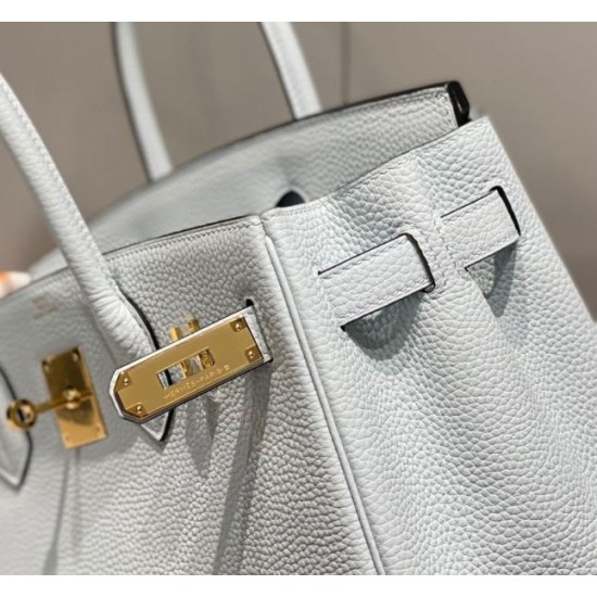Fake Hermes Birkin 30cm Bag In Blue Brume Clemence Leather GHW Replica Replica Hermes Birkin 30cm Bag In Blue Brume Clemence Leather GHW