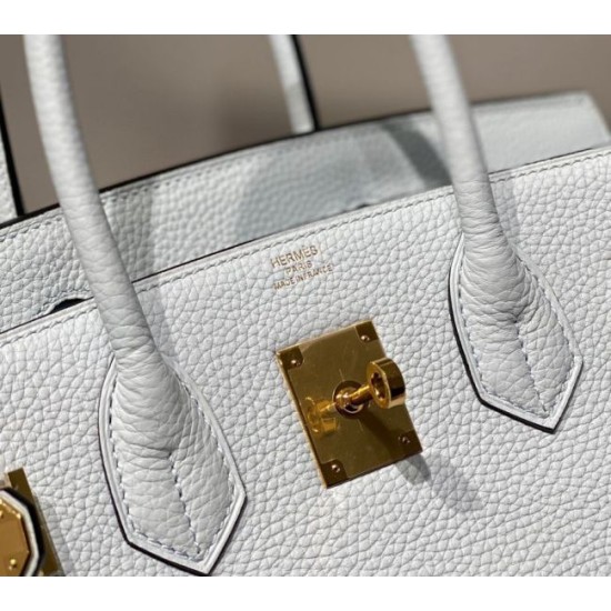 Fake Hermes Birkin 30cm Bag In Blue Brume Clemence Leather GHW Replica Replica Hermes Birkin 30cm Bag In Blue Brume Clemence Leather GHW