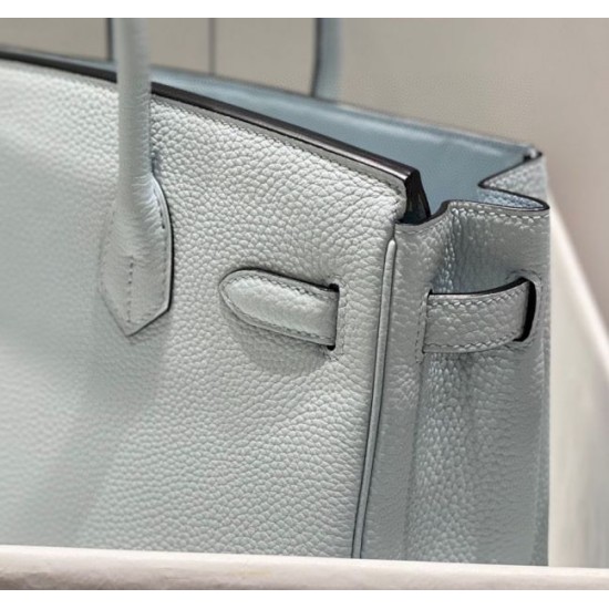 Fake Hermes Birkin 30cm Bag In Blue Brume Clemence Leather GHW Replica Replica Hermes Birkin 30cm Bag In Blue Brume Clemence Leather GHW