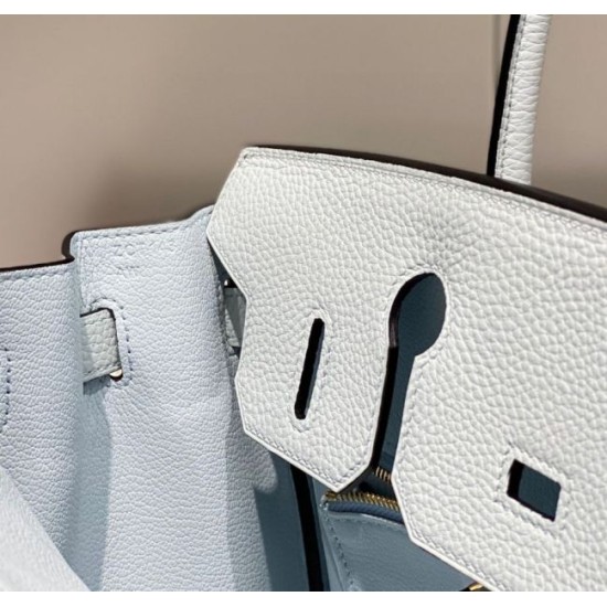 Fake Hermes Birkin 30cm Bag In Blue Brume Clemence Leather GHW Replica Replica Hermes Birkin 30cm Bag In Blue Brume Clemence Leather GHW