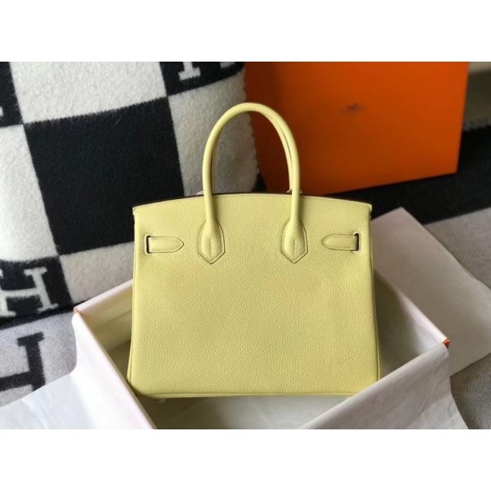 Fake Hermes Birkin 30cm Bag In Jaune Poussin Clemence Leather GHW Replica Fake Hermes Birkin 30cm Bag In Jaune Poussin Clemence Leather GHW Replica