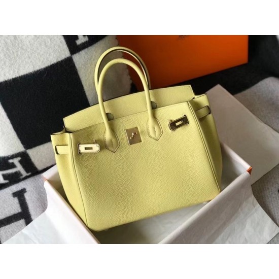 Fake Hermes Birkin 30cm Bag In Jaune Poussin Clemence Leather GHW Replica Fake Hermes Birkin 30cm Bag In Jaune Poussin Clemence Leather GHW Replica