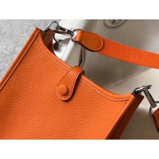 Replica Hermes Evelyne III TPM Mini Bag In Orange Clemence Leather Replica Hermes Evelyne III TPM Mini Bag In Orange Clemence Leather