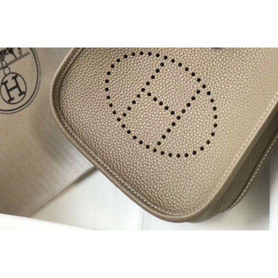 Fake Hermes Evelyne III TPM Mini Bag In Taupe Clemence Leather Replica Replica Hermes Evelyne III TPM Mini Bag In Taupe Clemence Leather