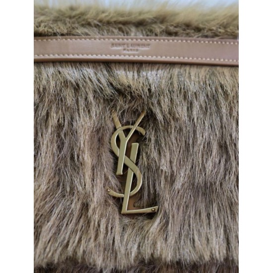 Fake YSL Saint Laurent Niki Large Shoulder Bag in Brown Shearling Replica Replica YSL Saint Laurent Niki Large Shoulder Bag in Brown Shearling