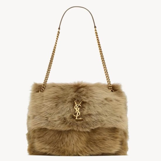 Fake YSL Saint Laurent Niki Large Shoulder Bag in Brown Shearling Replica Replica YSL Saint Laurent Niki Large Shoulder Bag in Brown Shearling