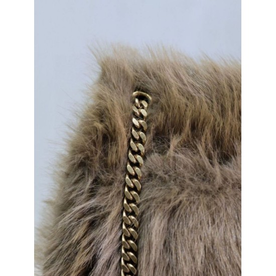 Fake YSL Saint Laurent Niki Large Shoulder Bag in Brown Shearling Replica Replica YSL Saint Laurent Niki Large Shoulder Bag in Brown Shearling